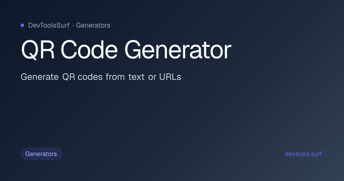 QR Code Generator preview - Generators tool