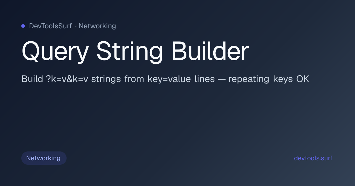 Query String Builder preview - Networking tool