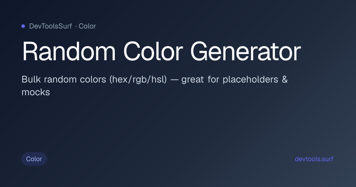 Random Color Generator preview - Color tool