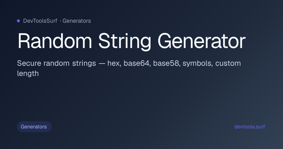 Random String Generator preview - Generators tool