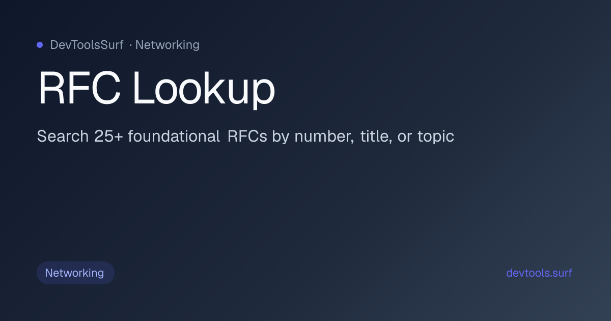 RFC Lookup preview - Networking tool