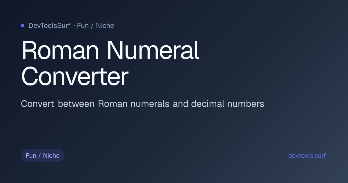 Roman Numeral Converter preview - Fun / Niche tool
