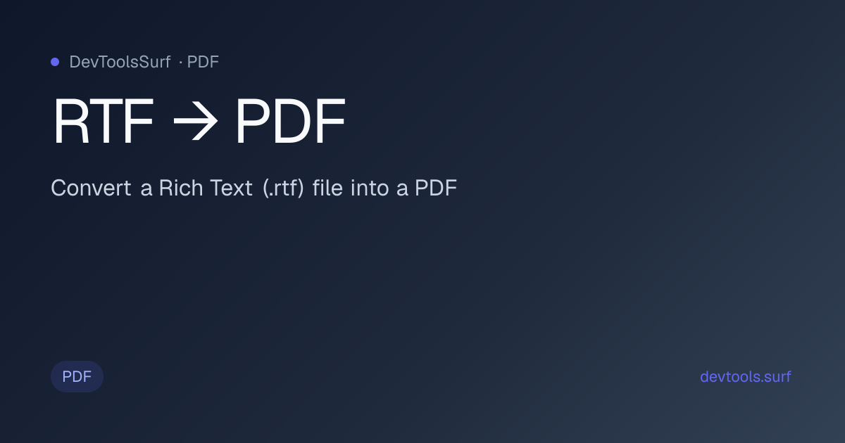 RTF → PDF preview - PDF tool