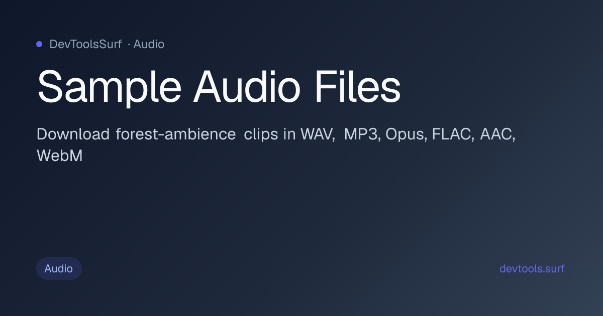 Sample Audio Files preview - Audio tool