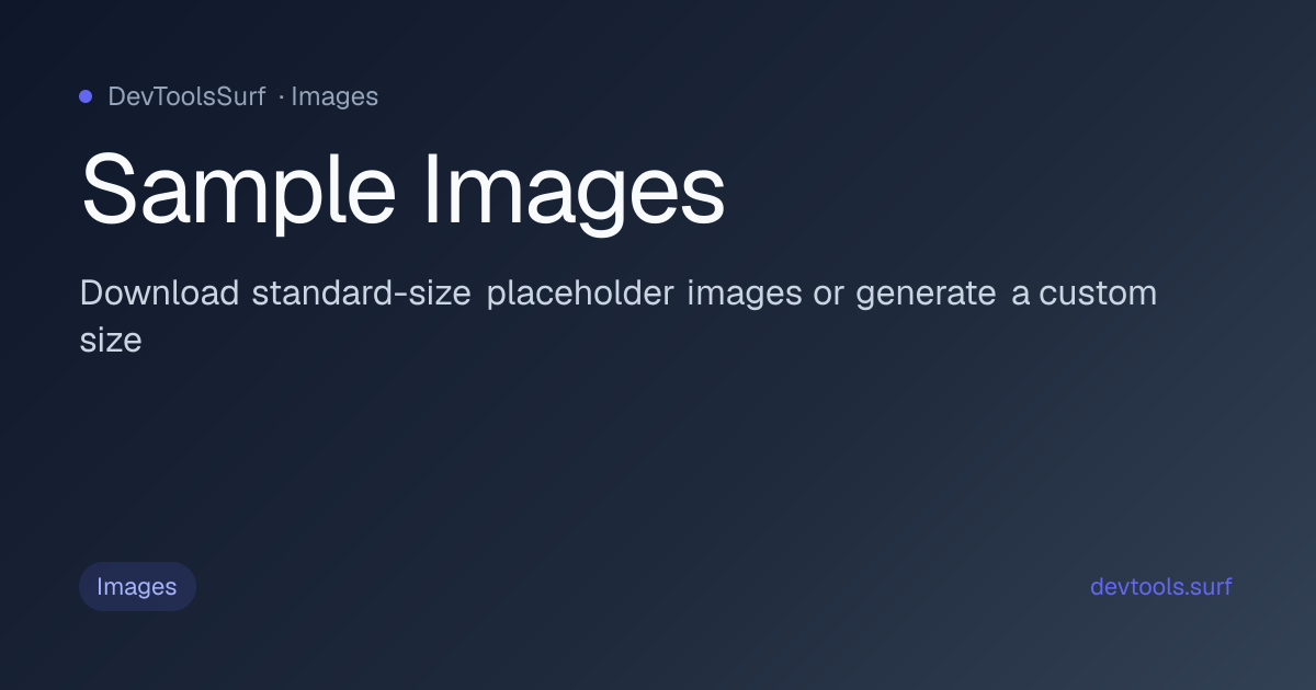 Sample Images preview - Images tool