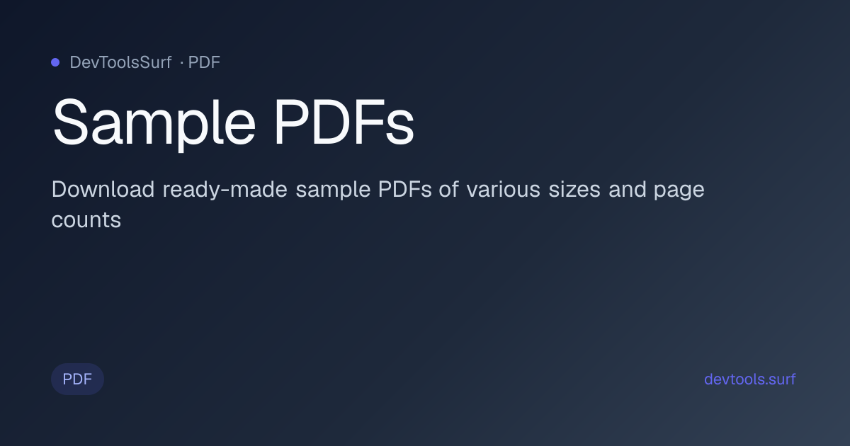 Sample PDFs preview - PDF tool