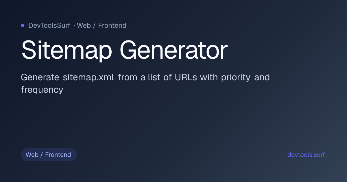 Sitemap Generator preview - Web / Frontend tool