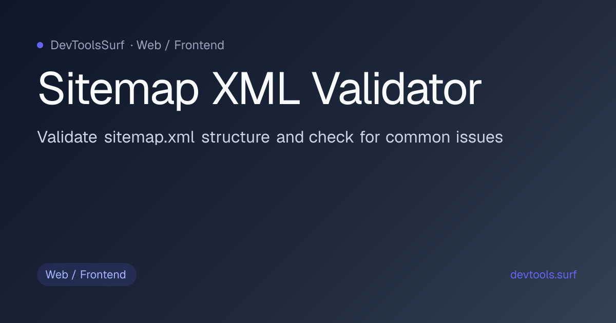Sitemap XML Validator preview - Web / Frontend tool