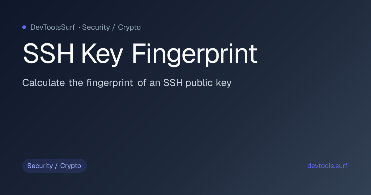 SSH Key Fingerprint preview - Security / Crypto tool
