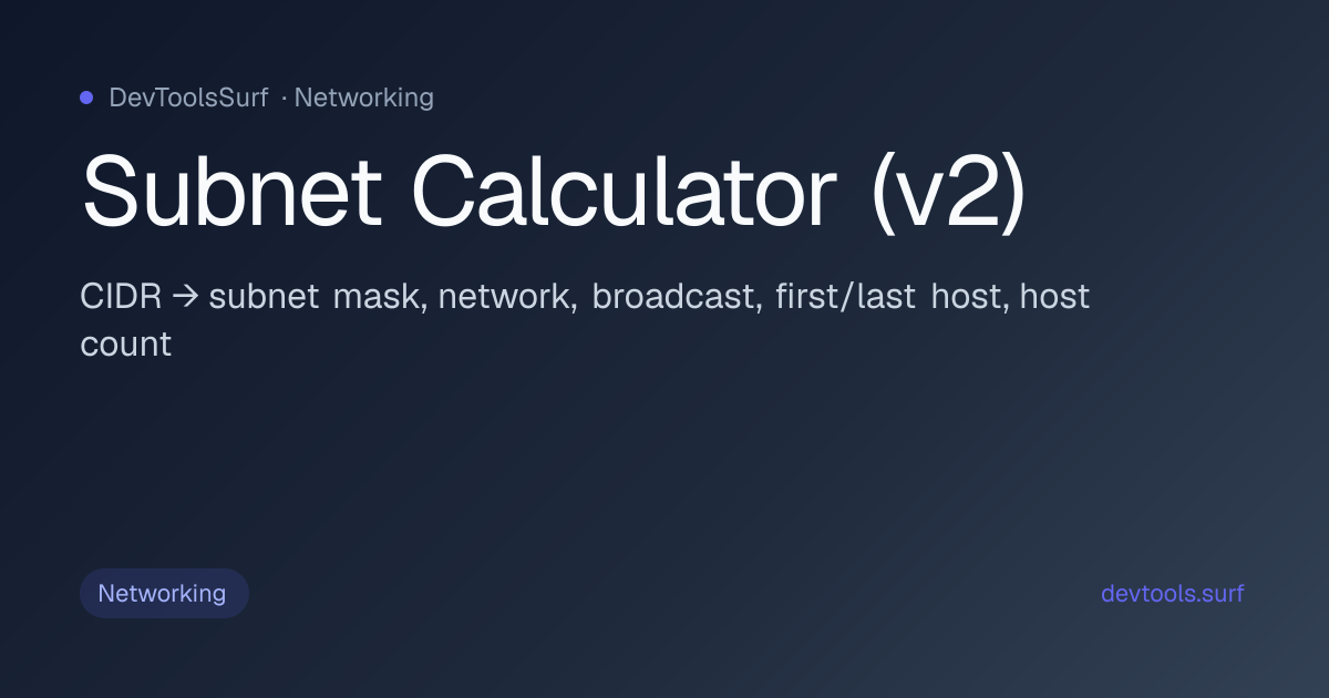 Subnet Calculator (v2) preview - Networking tool