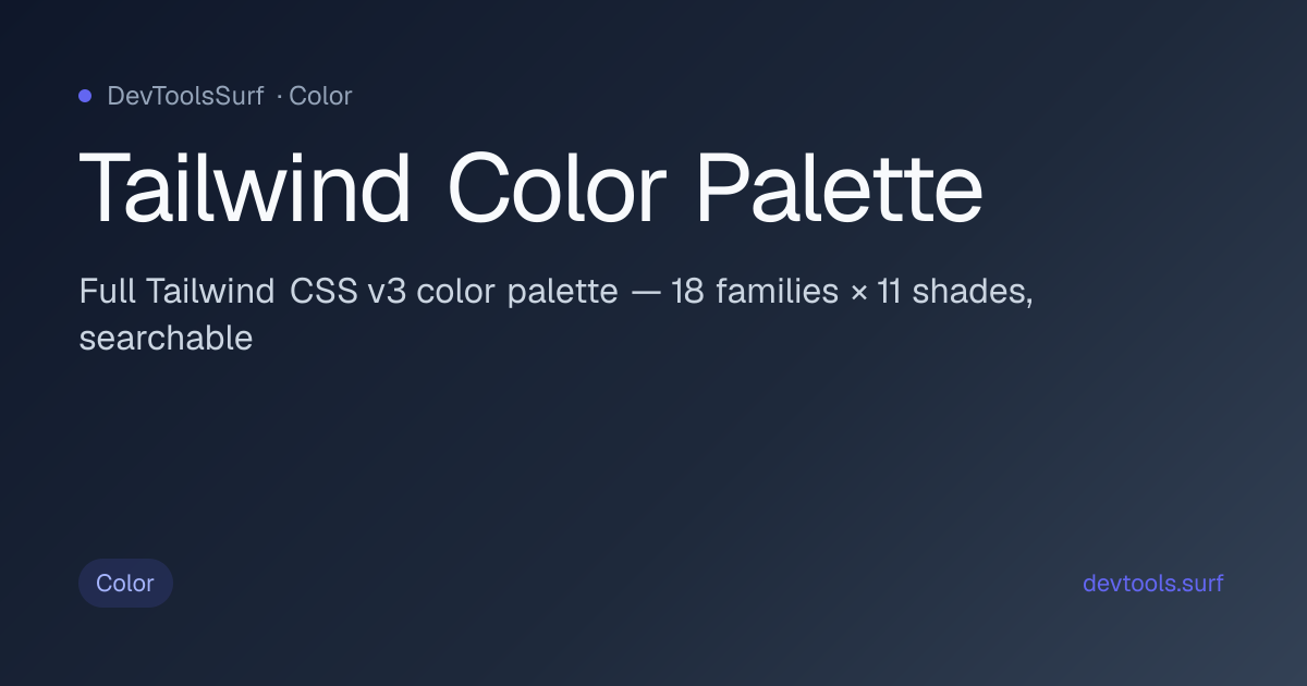 Tailwind Color Palette preview - Color tool