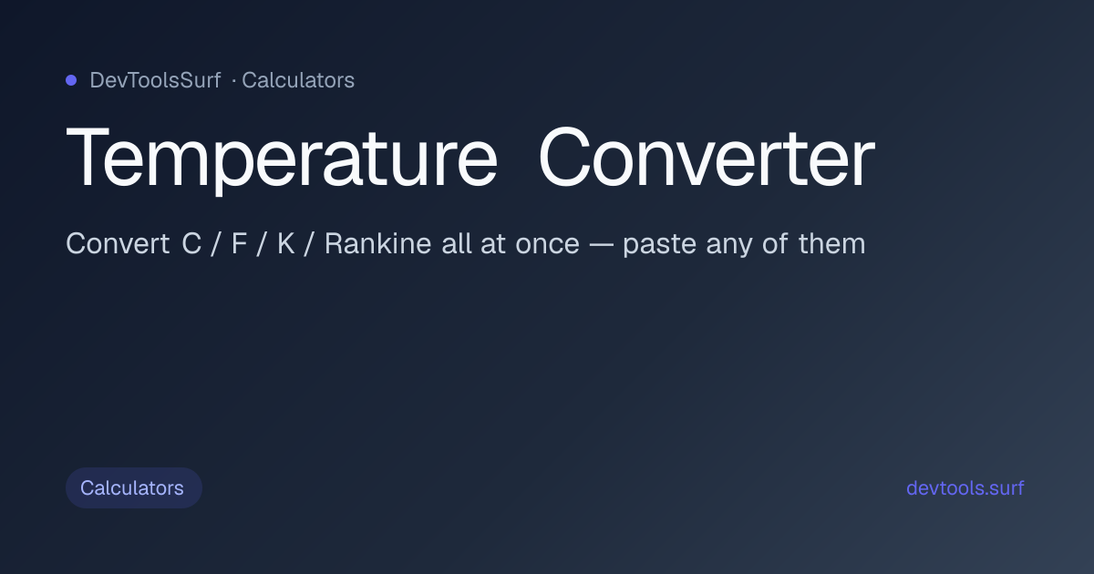 Temperature Converter preview - Calculators tool