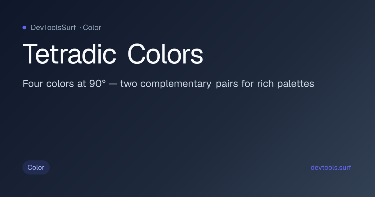Tetradic Colors preview - Color tool