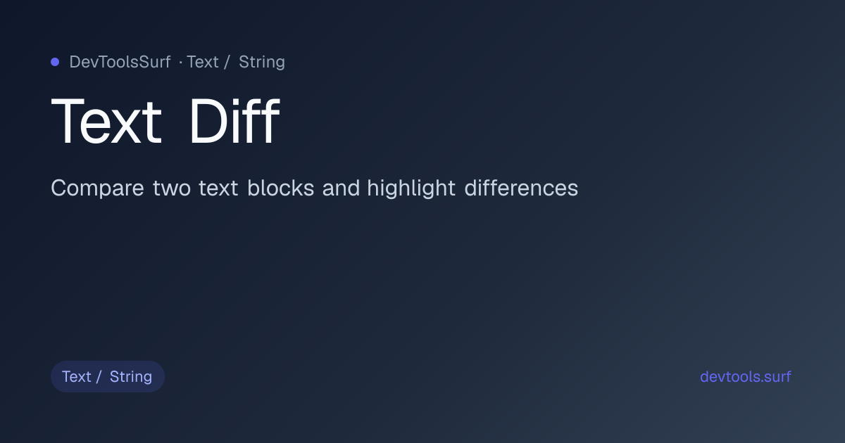 Text Diff preview - Text / String tool
