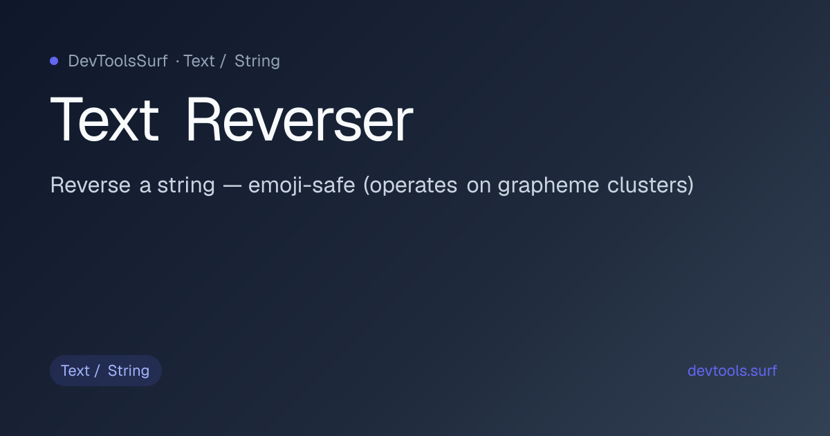 Text Reverser preview - Text / String tool