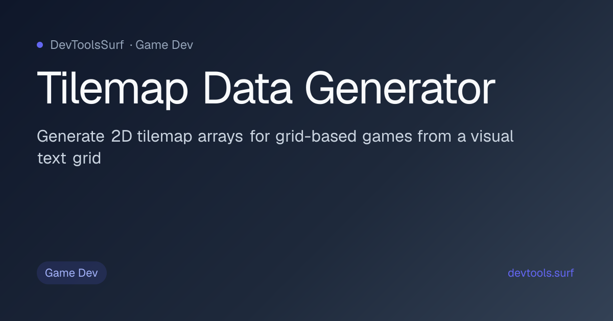 Tilemap Data Generator preview - Game Dev tool