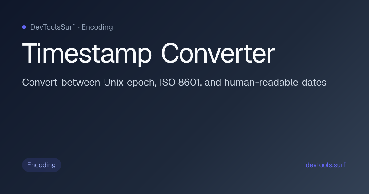 Timestamp Converter preview - Encoding tool