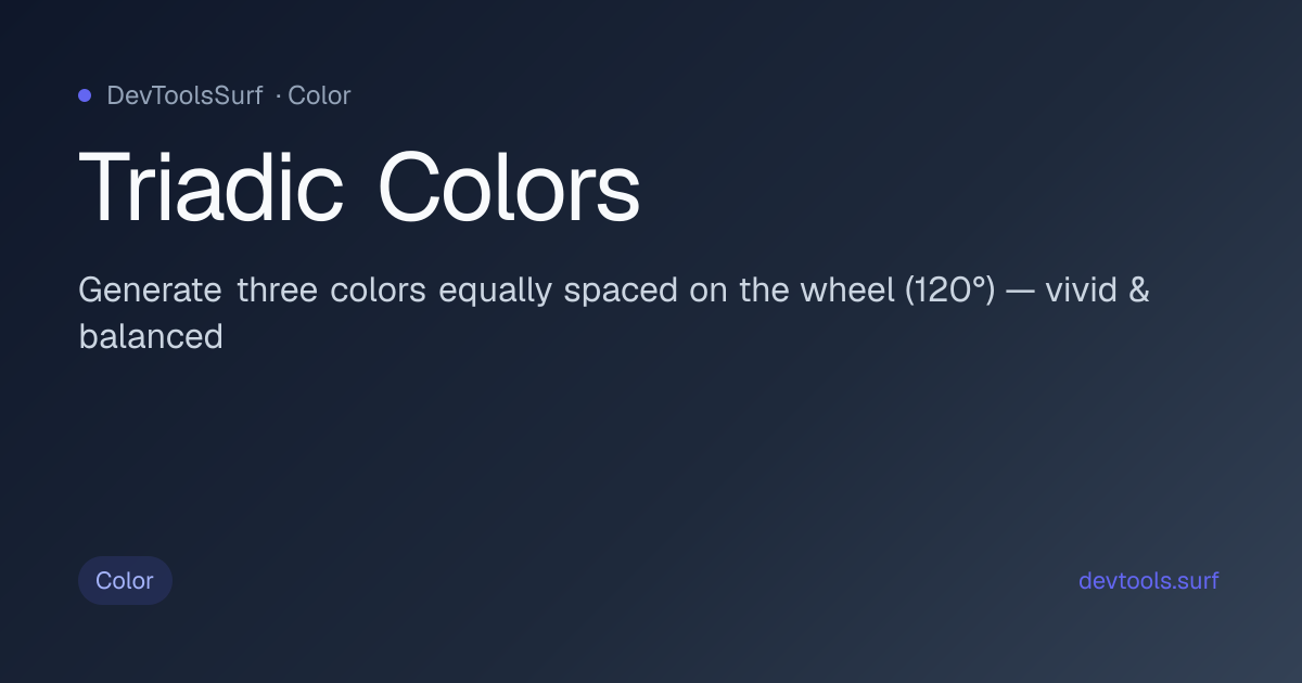 Triadic Colors preview - Color tool