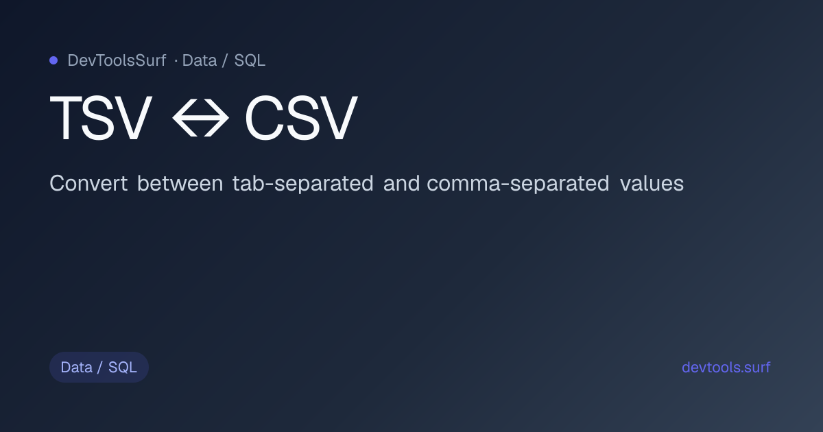 TSV ↔ CSV preview - Data / SQL tool
