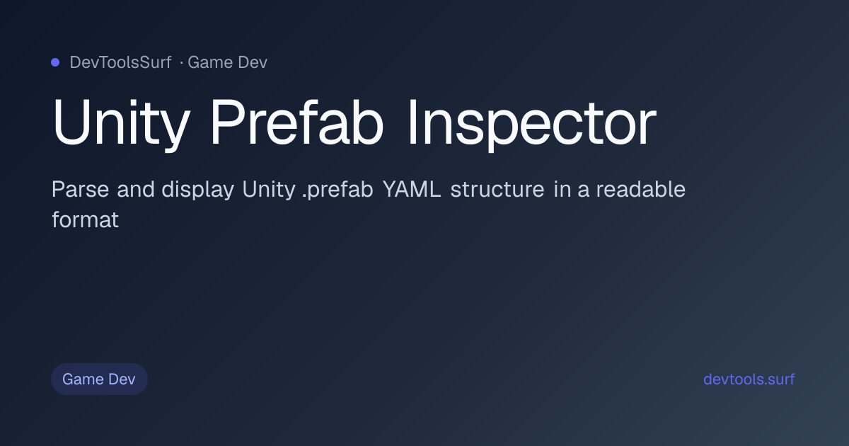 Unity Prefab Inspector preview - Game Dev tool