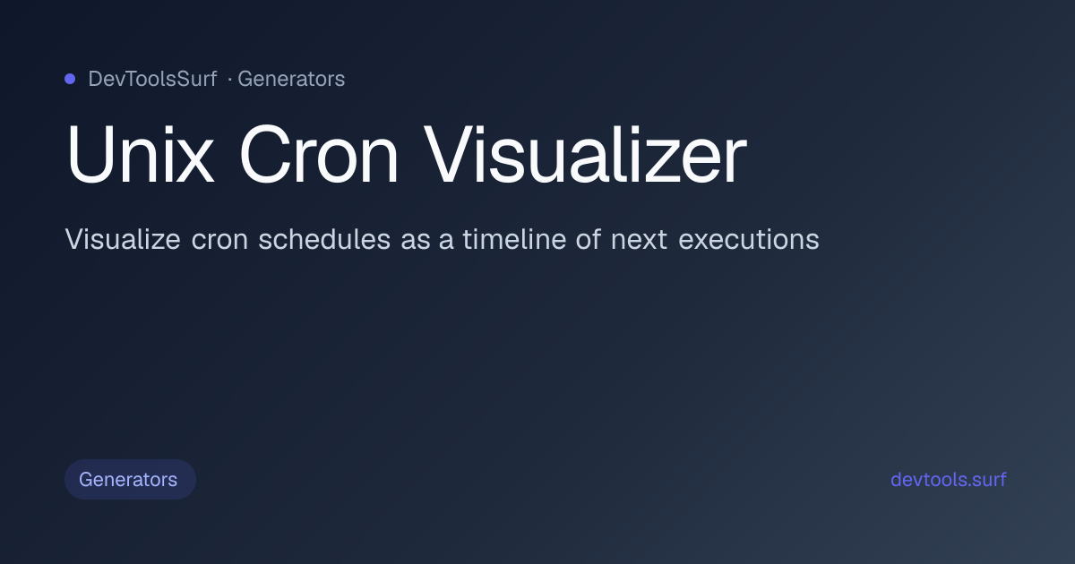 Unix Cron Visualizer preview - Generators tool