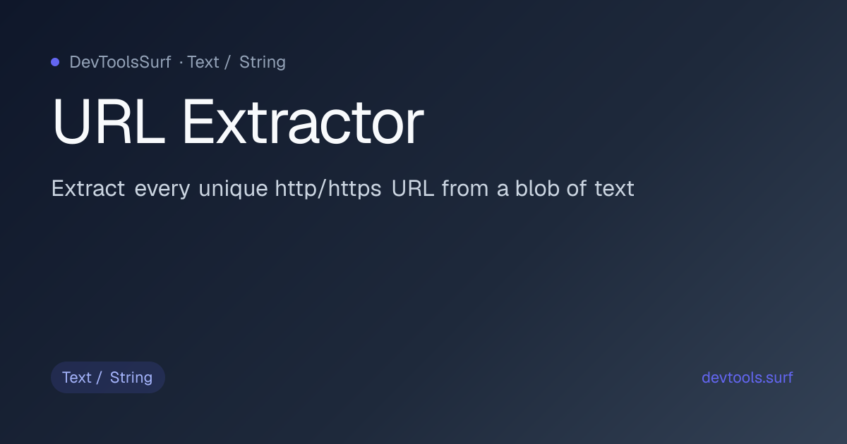URL Extractor preview - Text / String tool