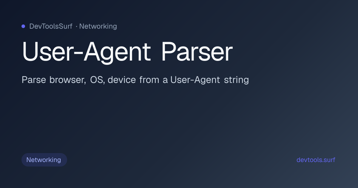 User-Agent Parser preview - Networking tool