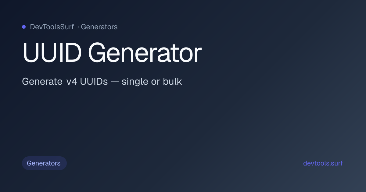 UUID Generator preview - Generators tool