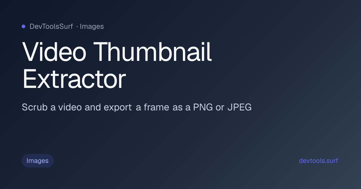 Video Thumbnail Extractor preview - Images tool