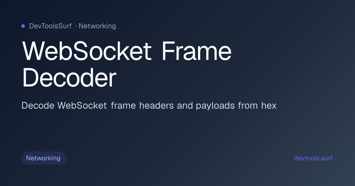 WebSocket Frame Decoder preview - Networking tool
