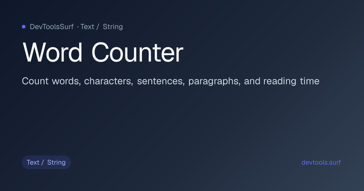 Word Counter preview - Text / String tool