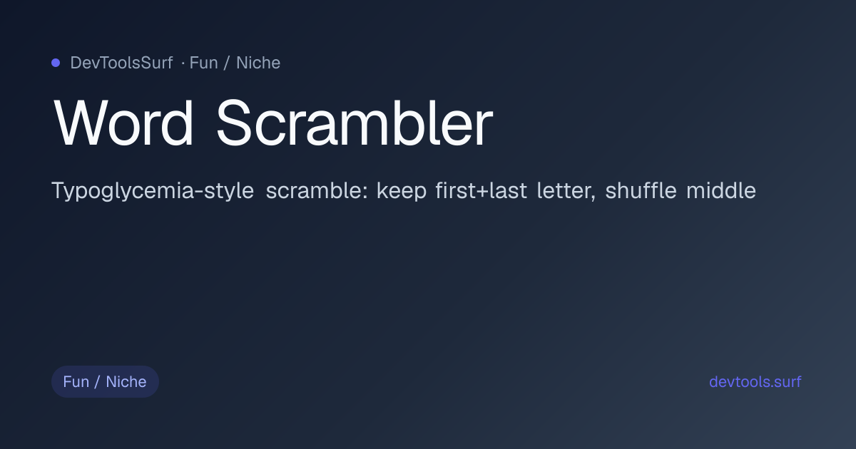Word Scrambler preview - Fun / Niche tool