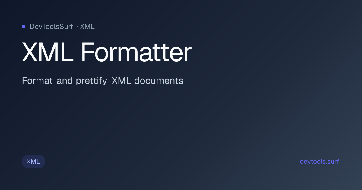 XML Formatter preview - XML tool