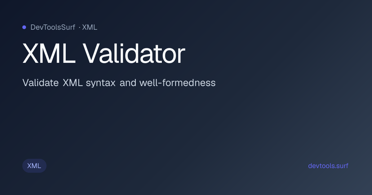 XML Validator preview - XML tool