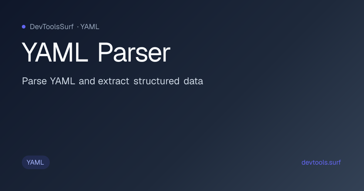 YAML Parser preview - YAML tool
