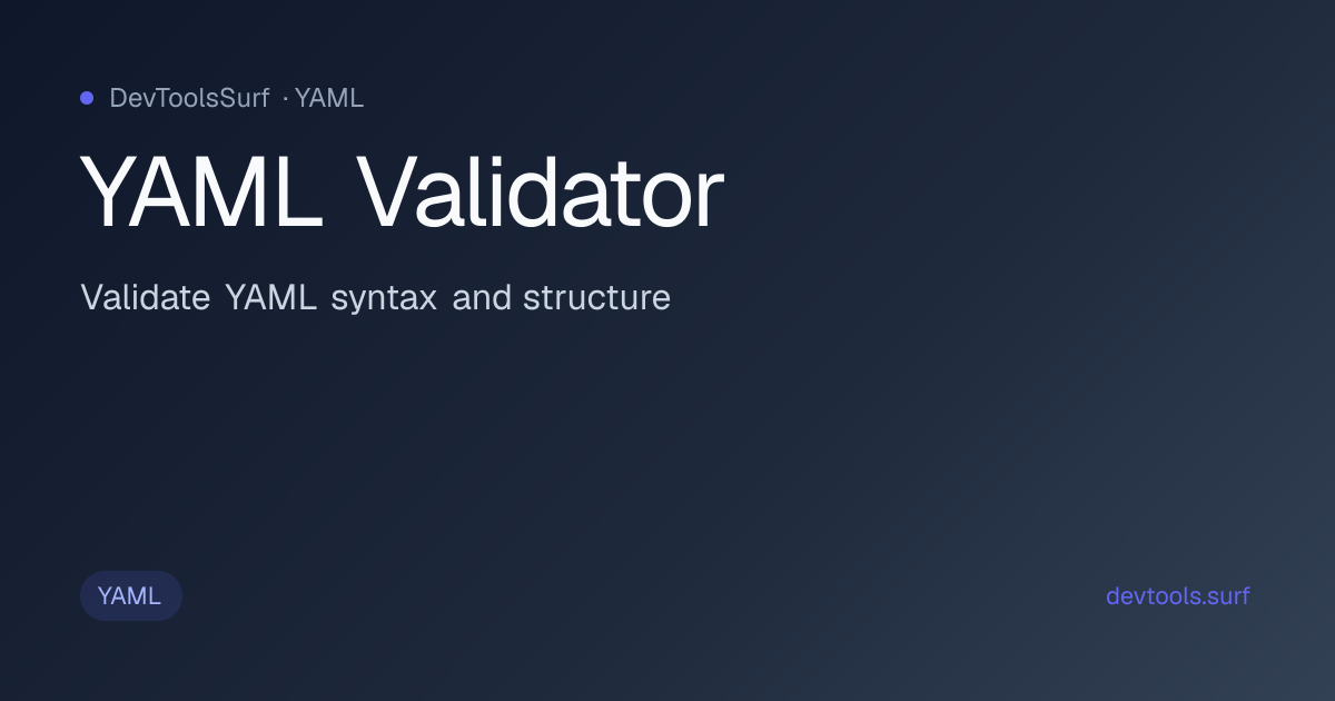 YAML Validator preview - YAML tool