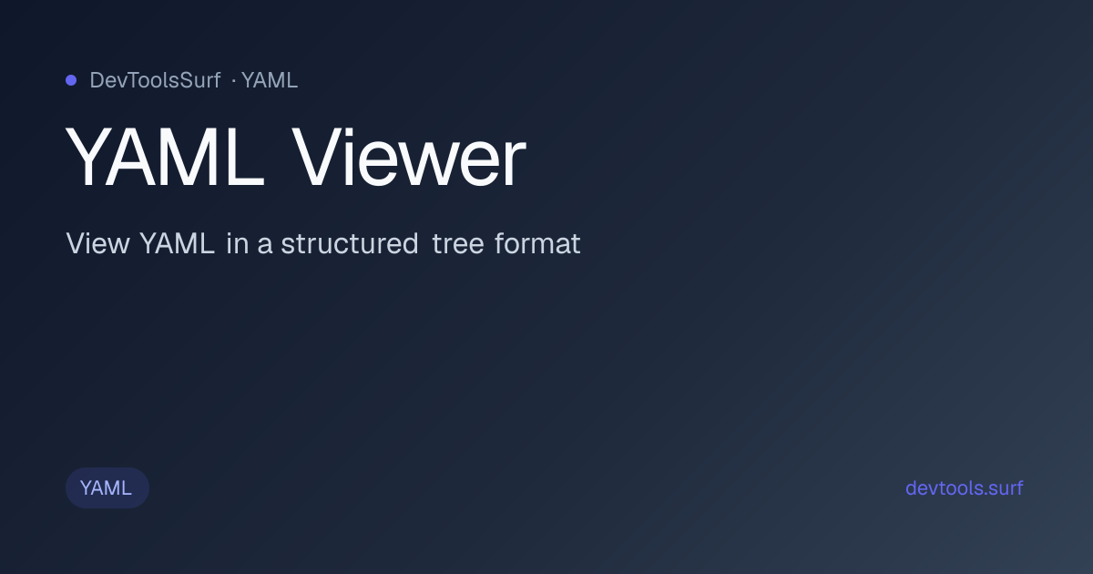 YAML Viewer preview - YAML tool