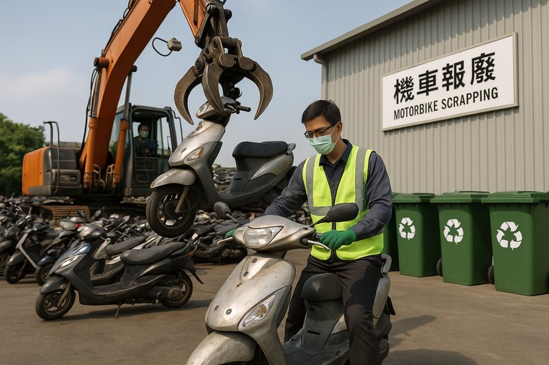 宜蘭縣廢汽機車報廢與電動補助示意圖