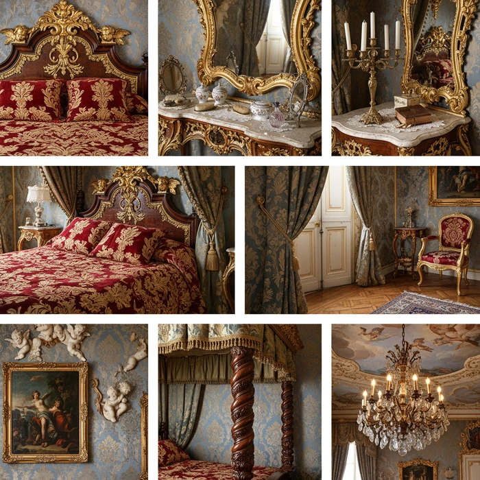 Illustration of Living Room in Baroque design