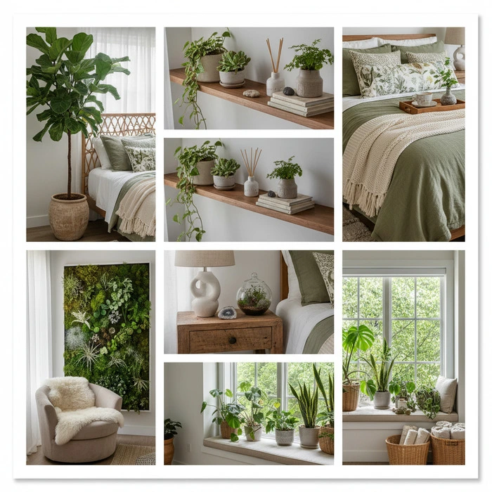 Illustration of Living Room in Biophilic design