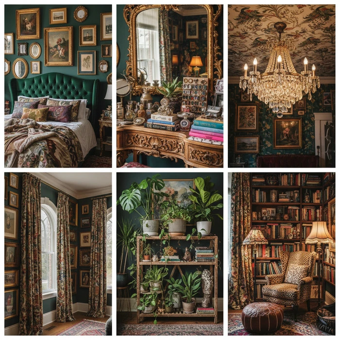 Illustration of Living Room in Maximalist design