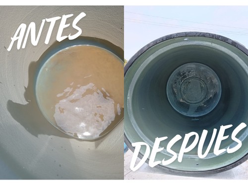Así se transforma un tanque con sedimentos, hongos y suciedad en un depósito limpio, desinfectado y seguro para el consumo.
