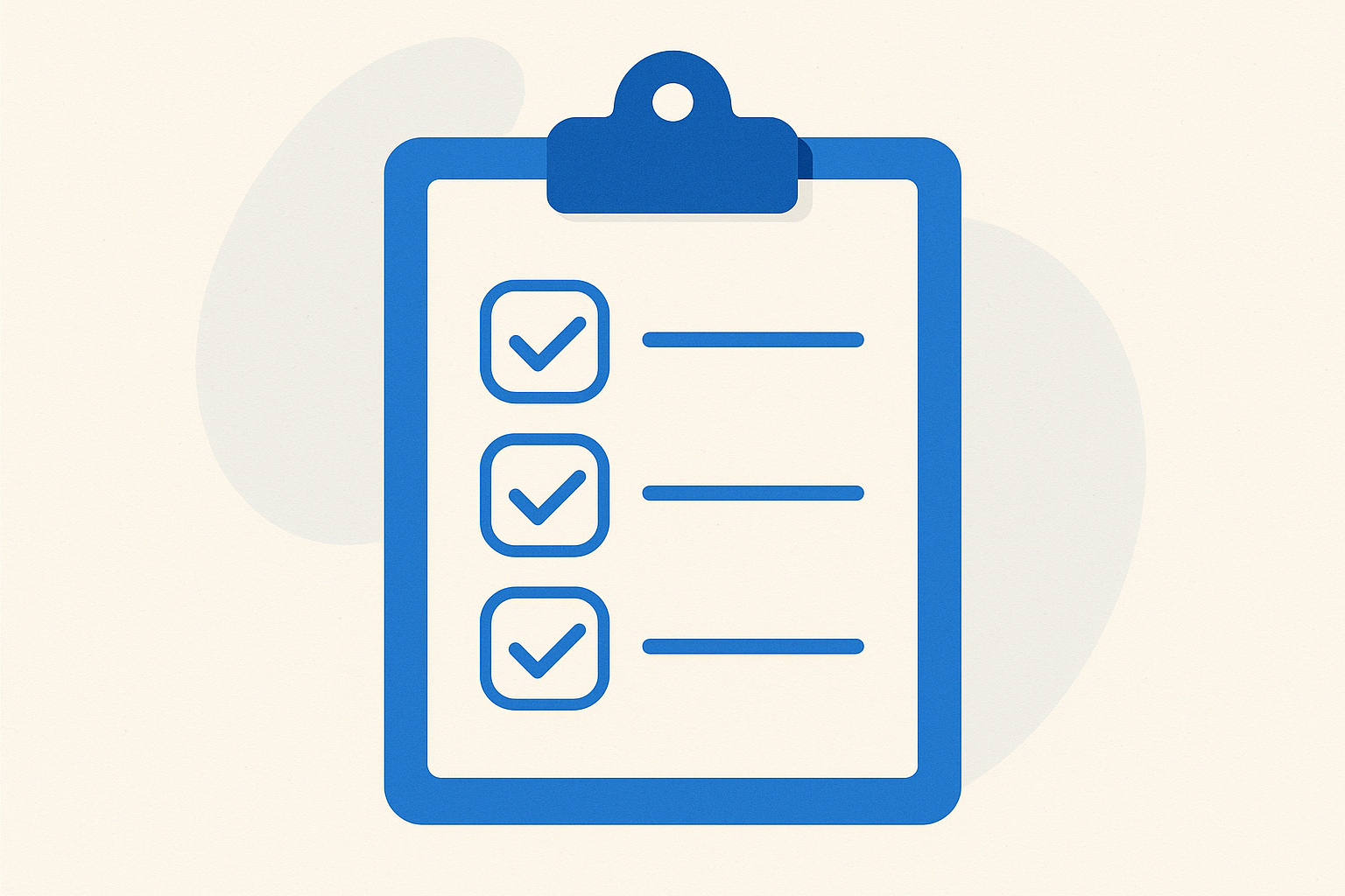 Illustration of a checklist clipboard with ticks, representing phone setup before day one