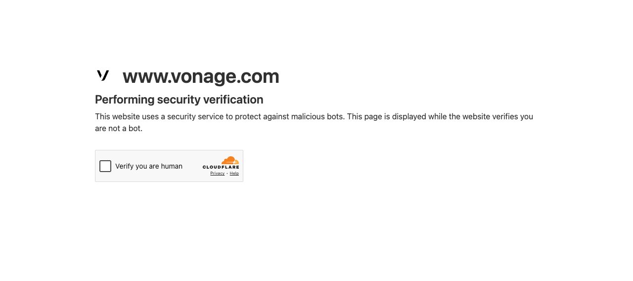 Vonage Business Communications homepage, captured October 2026