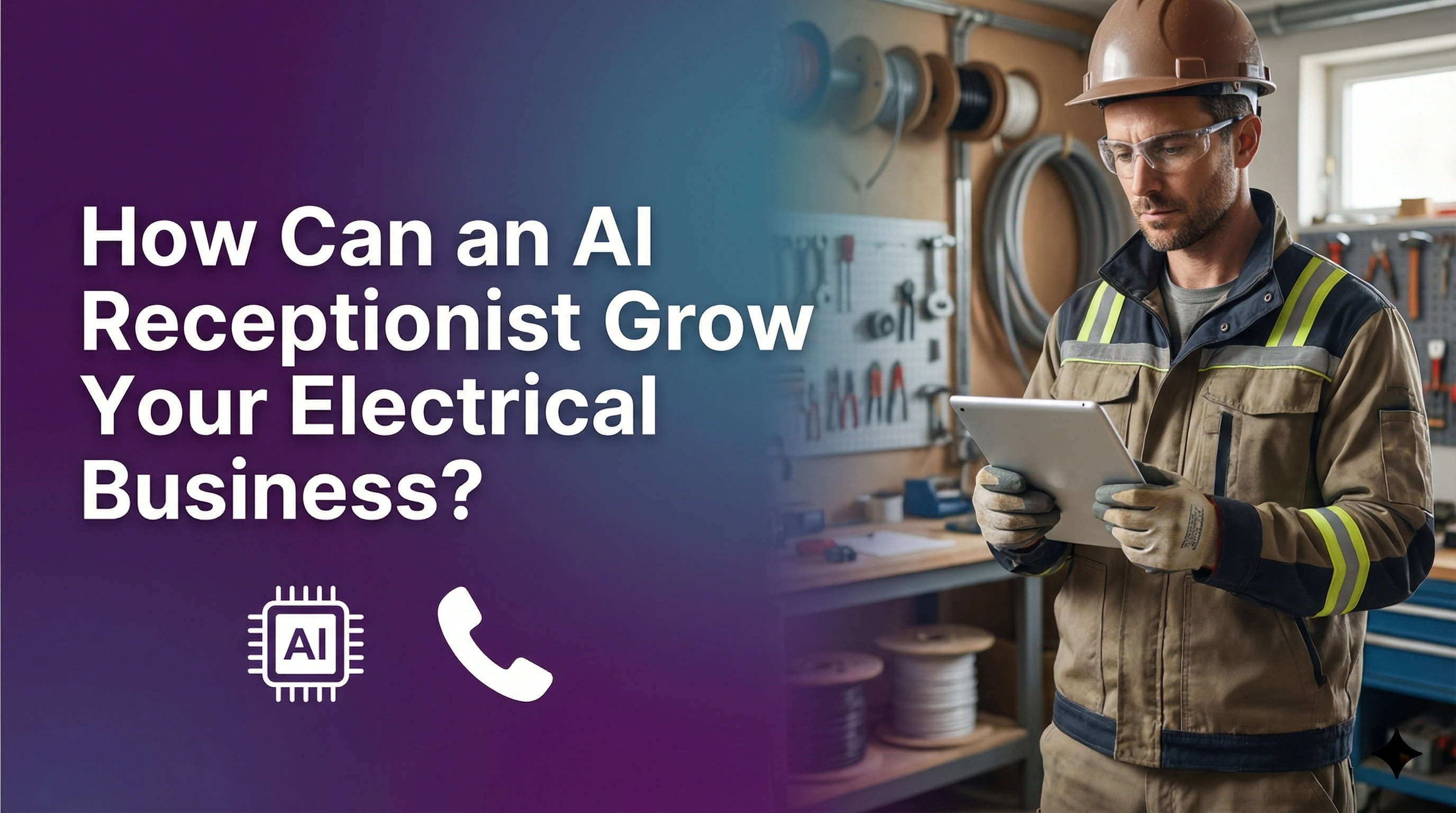 AI receptionist answering calls for an electrician business