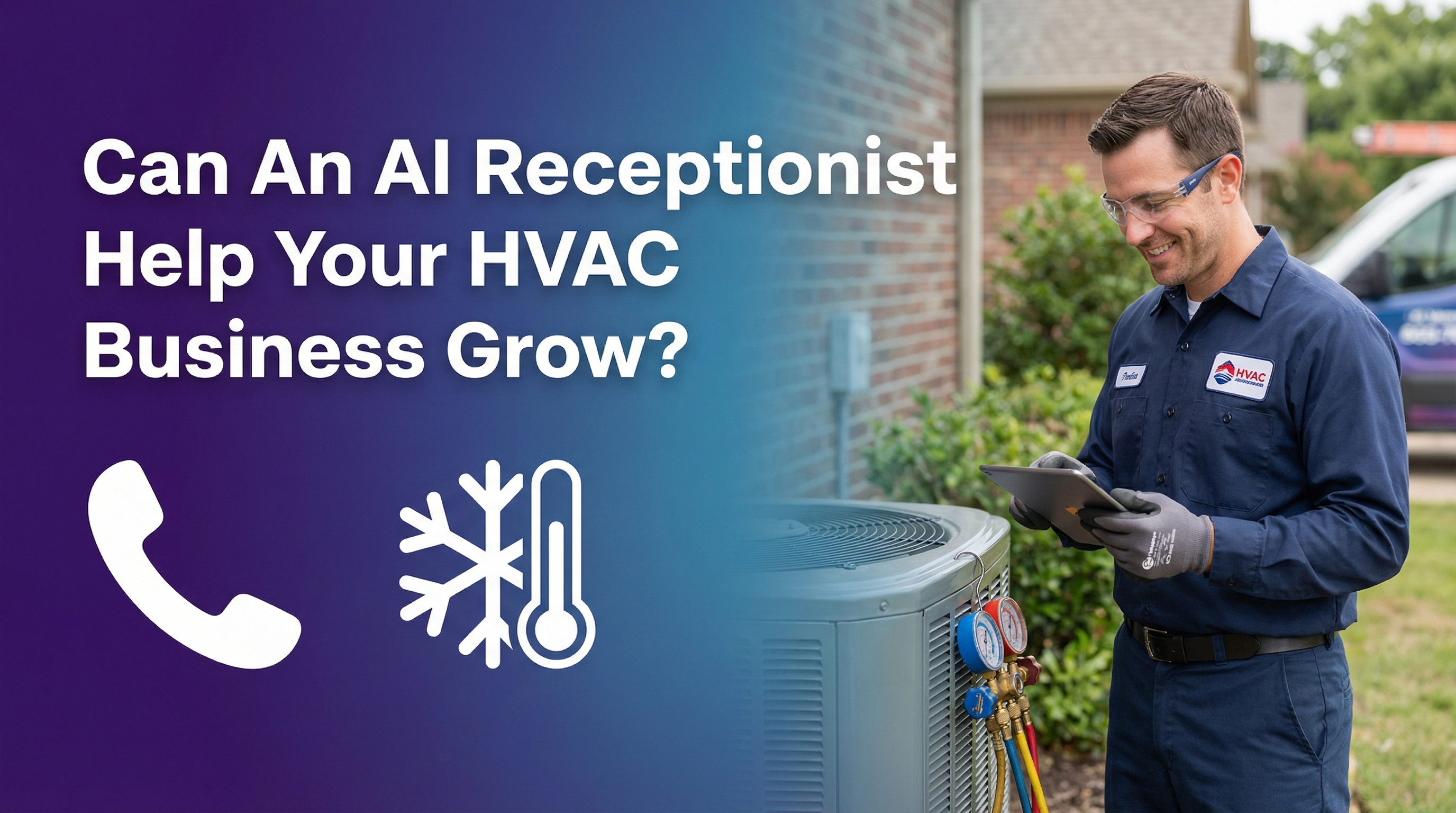 AI receptionist answering calls for an HVAC business