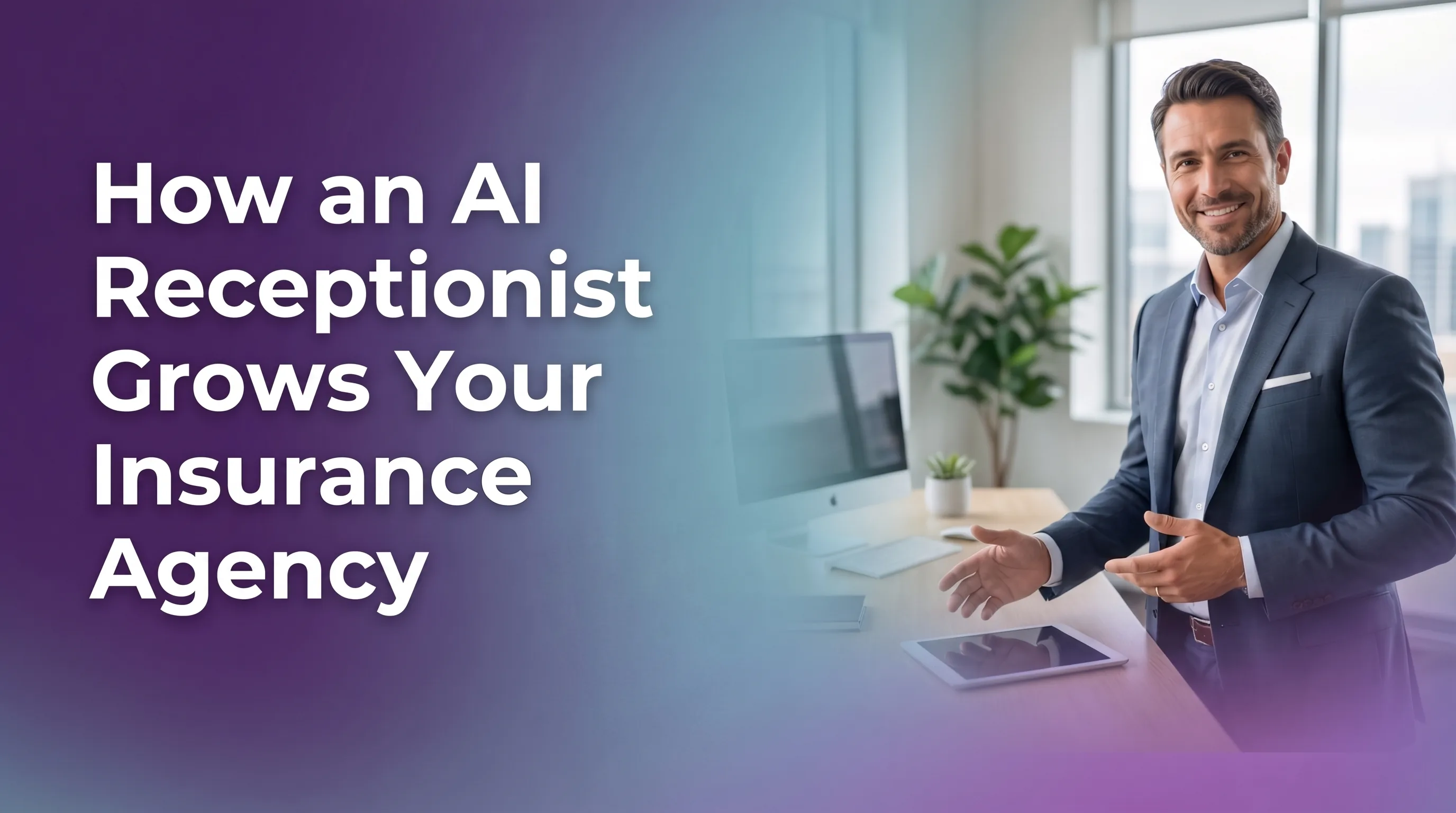 AI receptionist handling incoming calls for an insurance agency while agents meet with clients
