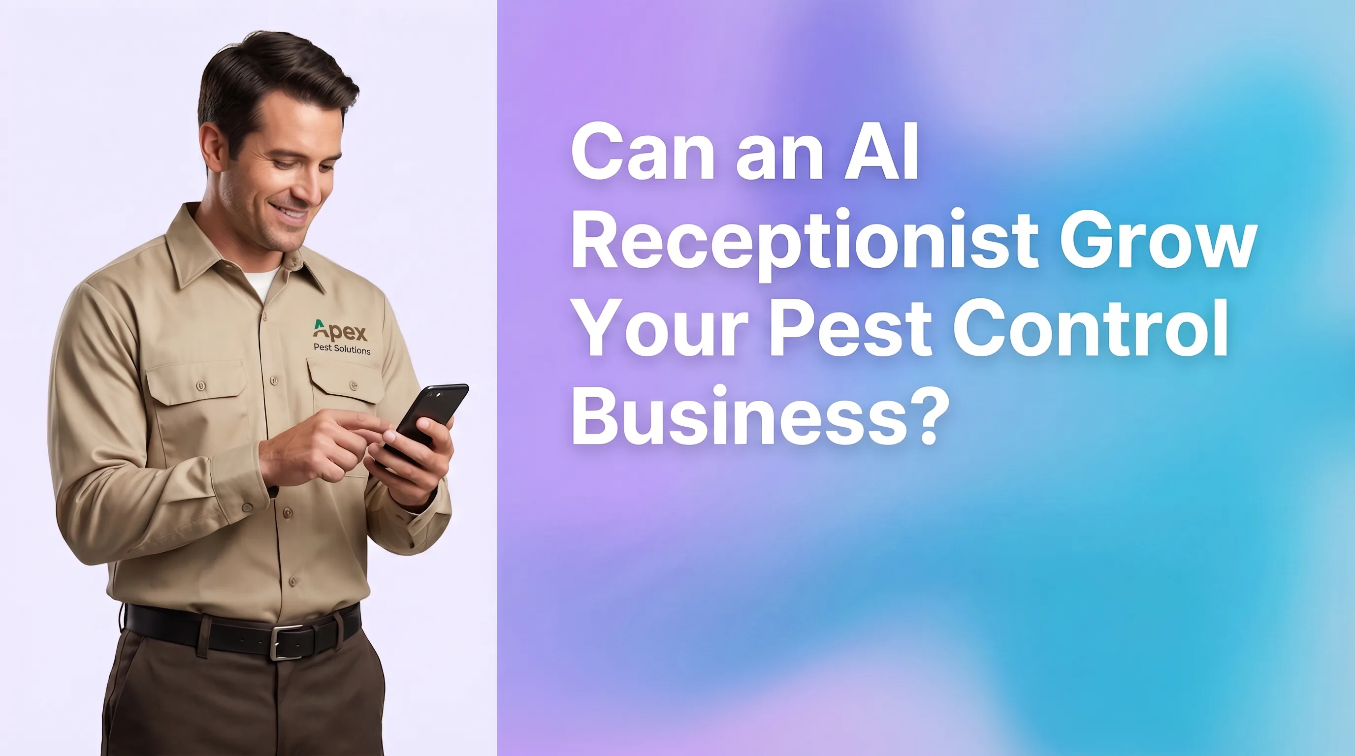 AI receptionist answering calls for a pest control business