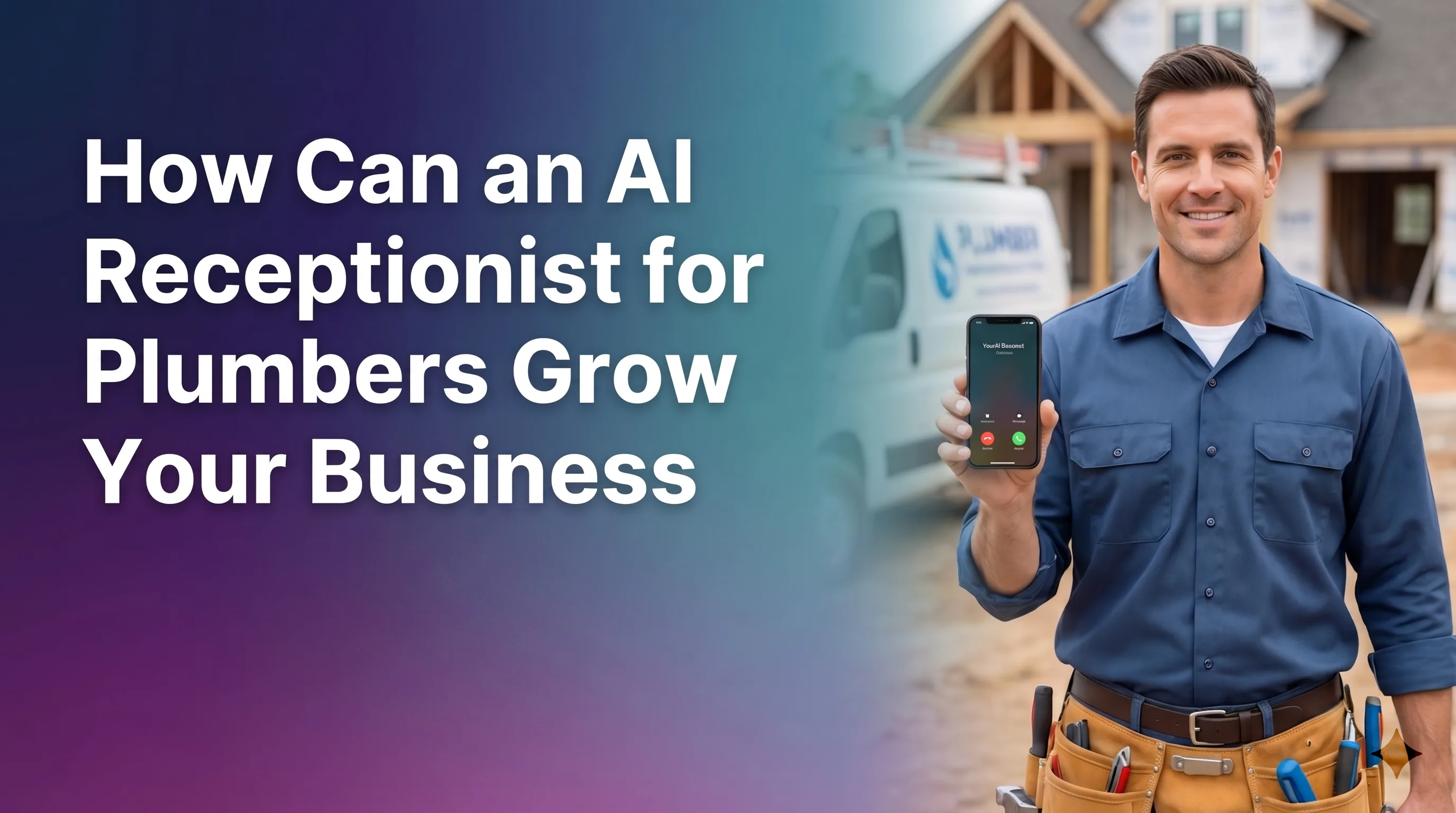 AI receptionist answering calls for a plumbing business