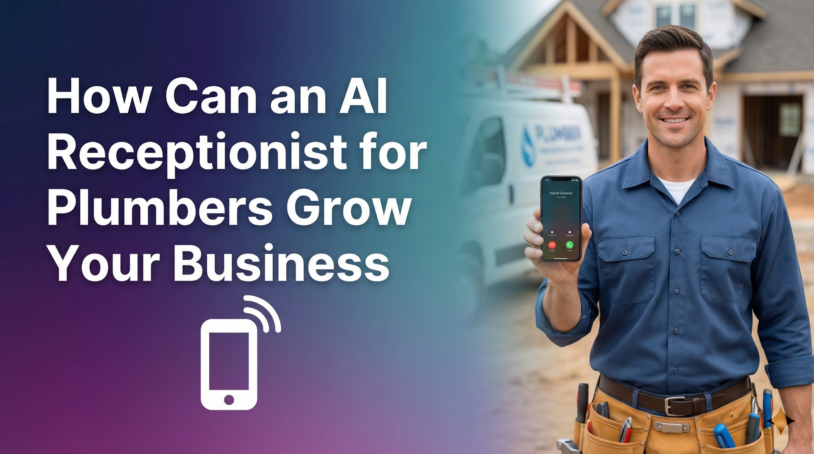 AI receptionist answering calls for a plumbing business